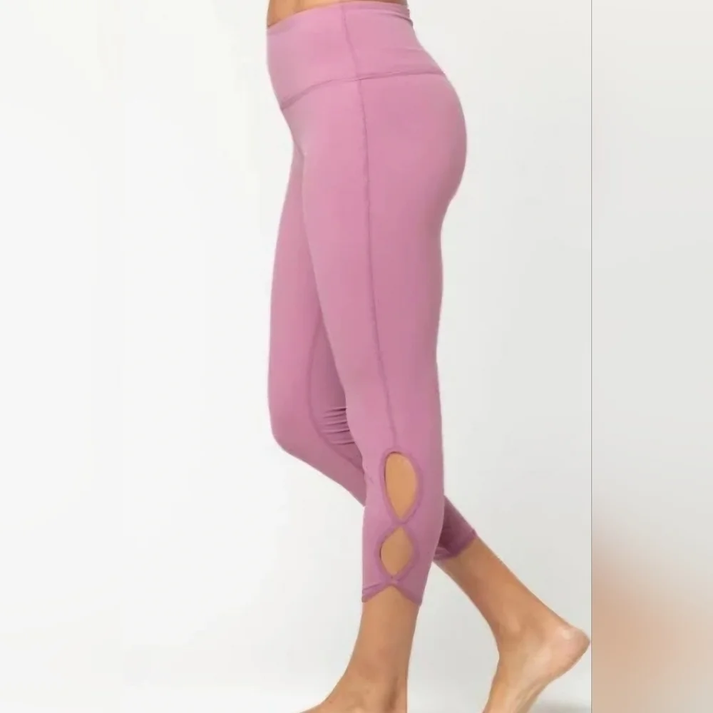 NWOT | Bordeaux | Whisper | Milan 7/8 High-Waisted Leggings | M | Mauve Pink - Picture 2 of 8